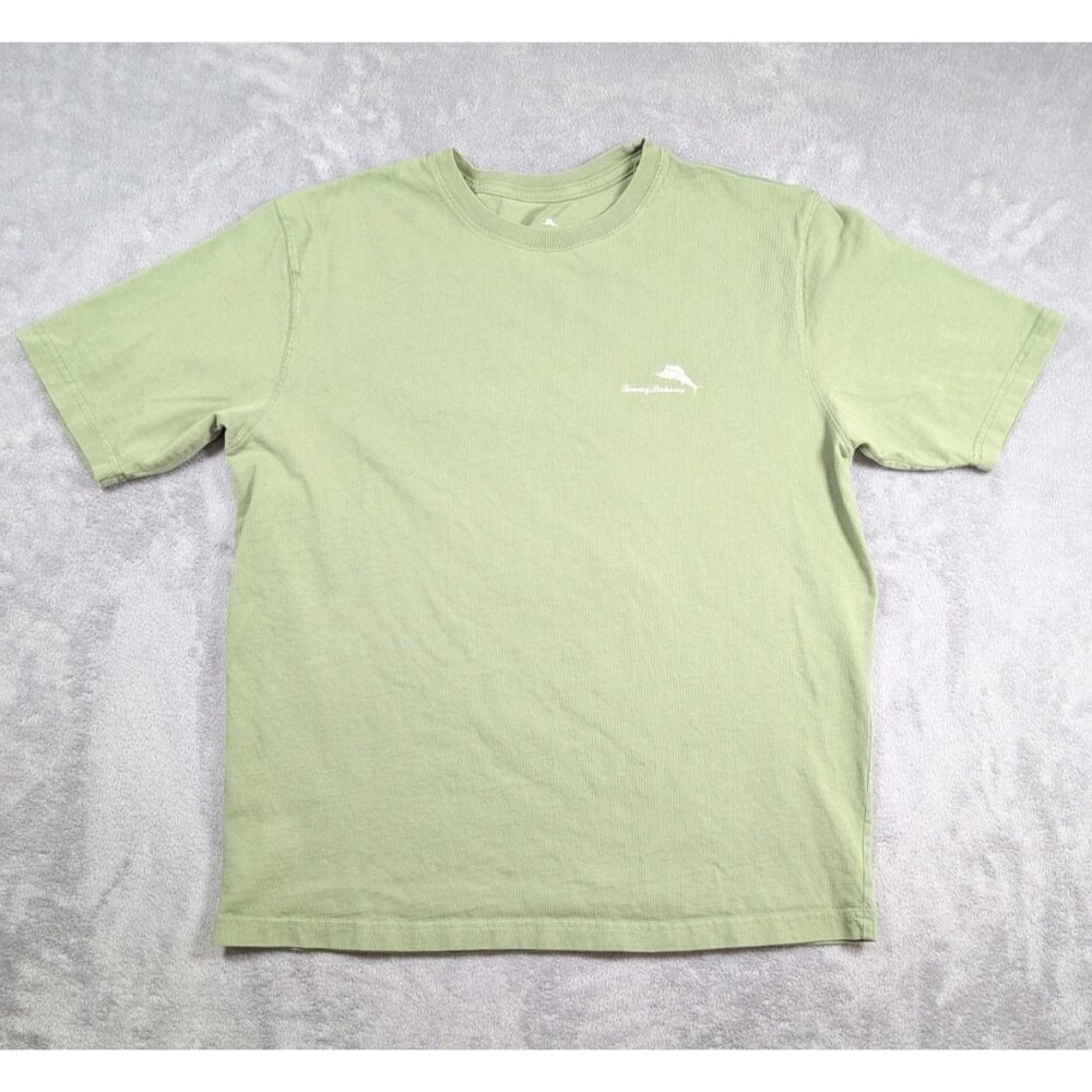 Tommy Bahama T Shirt Mens Large Green Relaxed Fit Vacation Resort Beer Dad